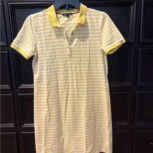 Tommy Hilfiger Yellow and White Striped Polo